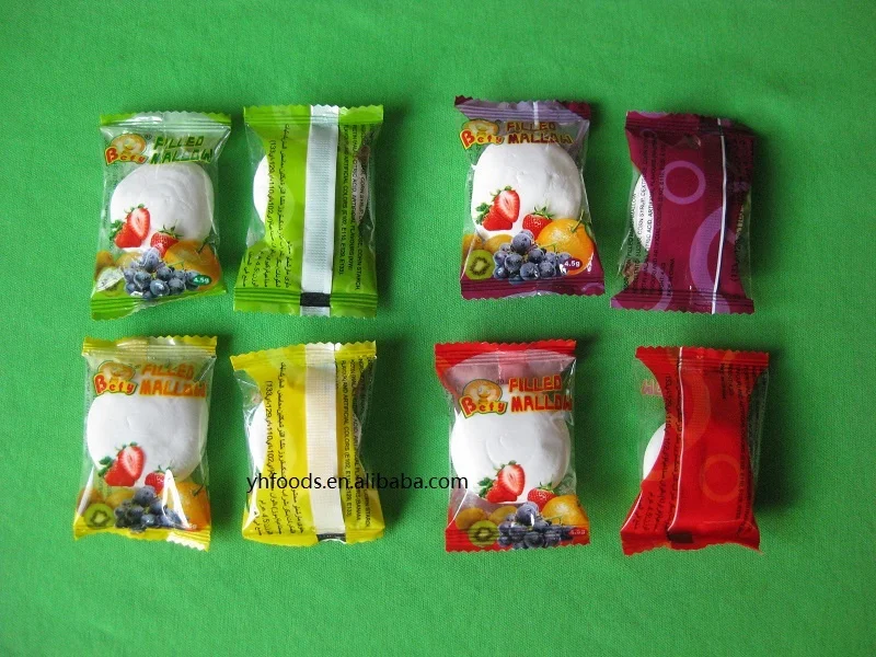 HALAL fruit Jam filled marshmallow cotton sweet candy