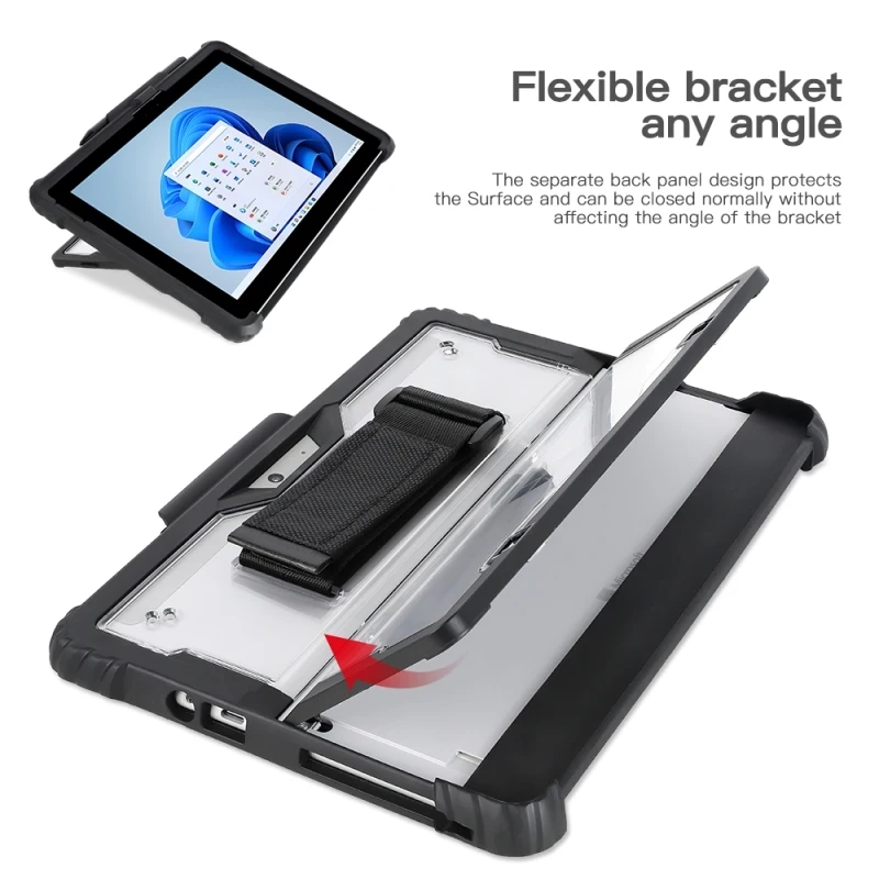 For Microsoft Surface Pro 9 Shockproof Laptop Case Acrylic Transparent Laptop Cover Case