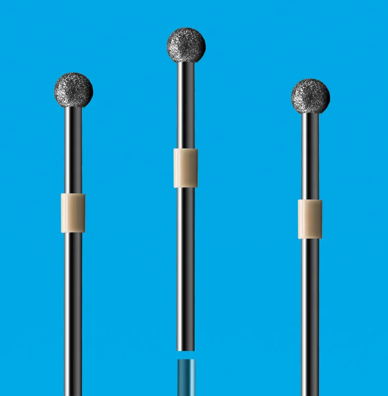 High quality Orthopedic Diamond Burr With PK Ring Customize Size Stainless Steel Round Cutting Burr Diamond Polishing Round Burr