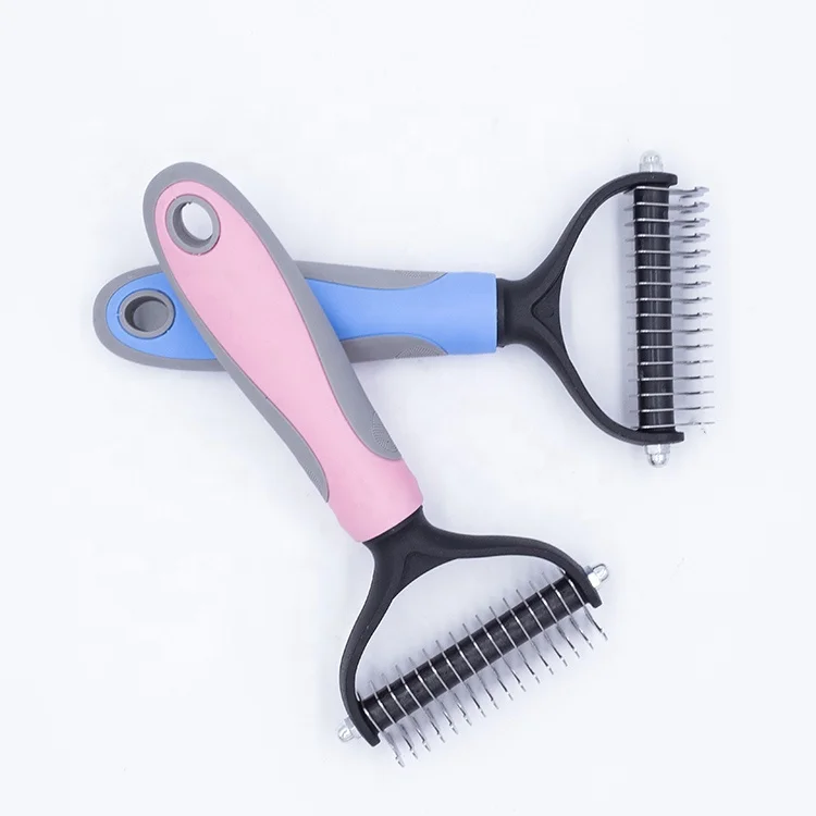 
Pet Undercoat Rake 2 Sided Dematting Tool Deshedding Brush for Dogs and Cats 