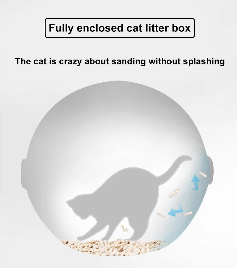 Cat poop storage box clean cat toilet automatic self cleaning cat litter with lid can be opened for easy cleaning