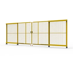 Machine guards and machine guarding systems fence sliding door