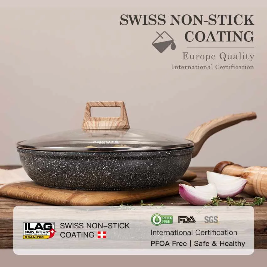 Die Casting Aluminum Frypan Long-lasting Non-stick Cookware 30cm With Nonstick Coating And Easy To Clean