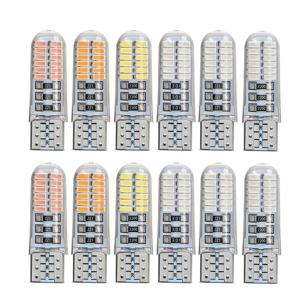 194 LED Bulb T10 W5W 168 Replacement 24smd 3014 Chipsets for License Plate Side Marker Lights, Map Door Courtesy Reading Lights