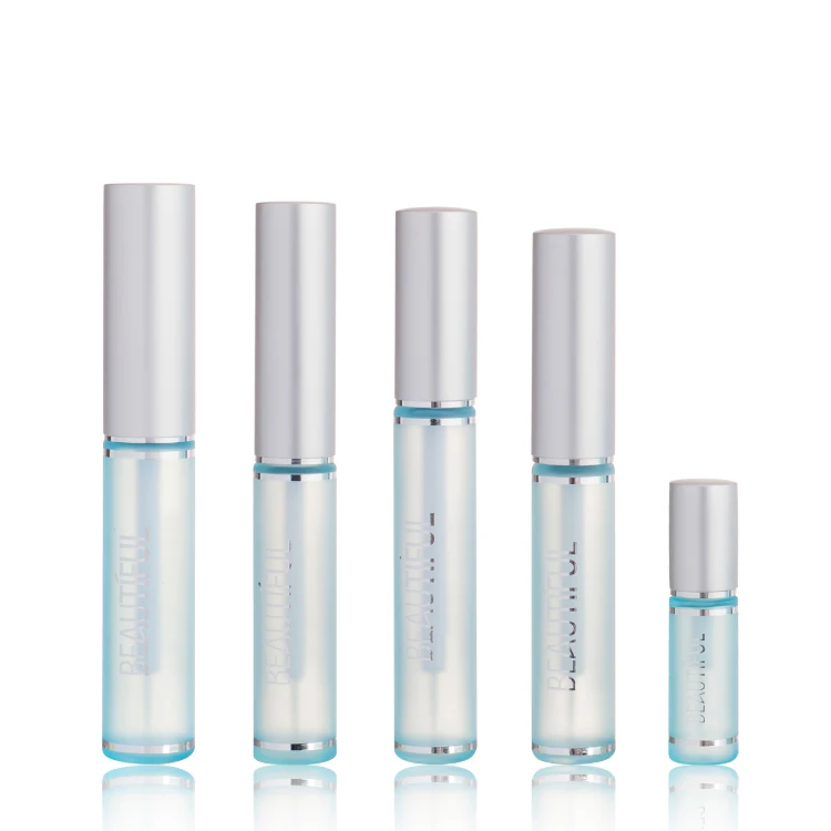 Portable false lash adhesive bottle combo with slim rod and frosted transparent tube