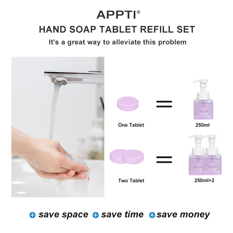 Hand washing cleaning effervescent tablets (grapefruit flavor) no irritation hand wash liquid soap,hand soap tablets