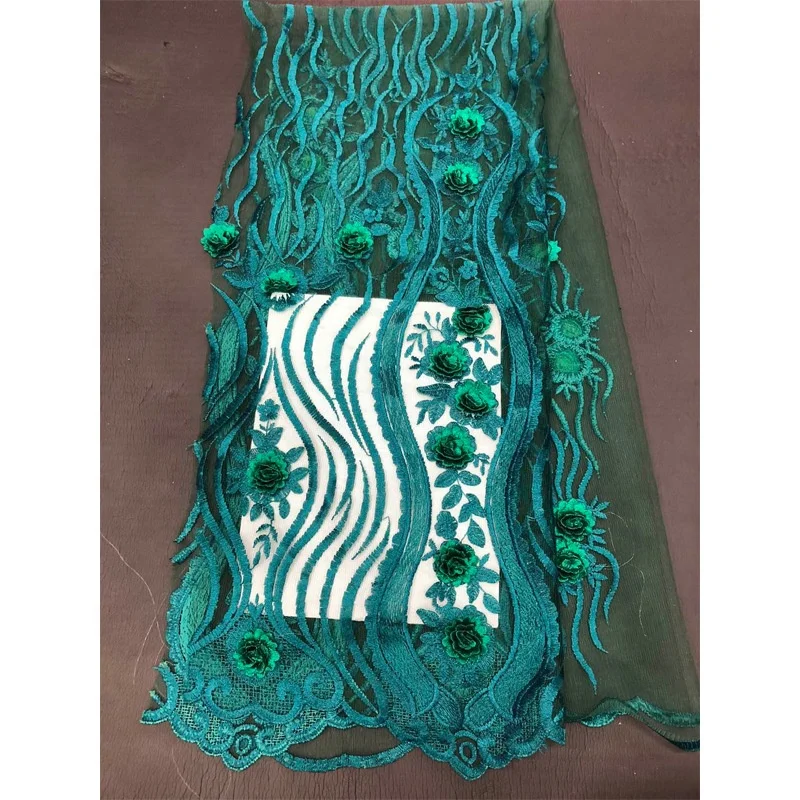 
embroidery bridal net tulle 3D sequin lace fabrics 