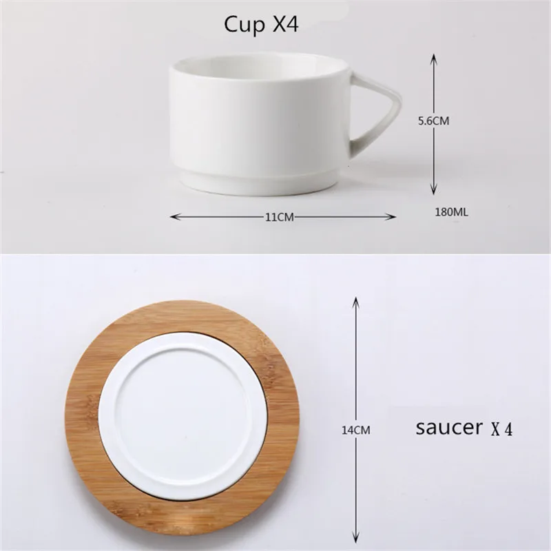 Wholesale Coffee Tea Accessories Bone China Pot Set With Wooden Coaster Porcelain Tea Sets With Teapot Ceramic Tea Pot And Cup