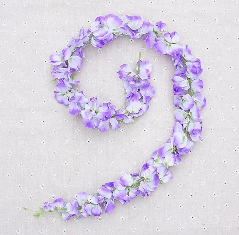 FC5002 Amazon Artificial Silk Wisteria Flowers Vine Hydrangea Flower Hanging Garland for Home Wedding Party