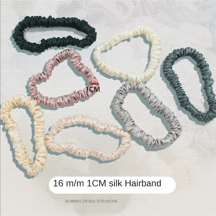 16 MM 100% Silk Hair Scrunchies accessories Ponytail Holder Rubber Bands Elastic Hair Bands
