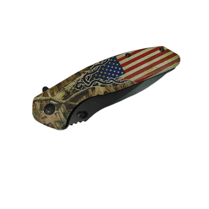 Industrial Stainless Steel Folding Knife 3D Aluminum Handle Black Blade Pocket Knife Camping Customizable OEM Laser Engraved