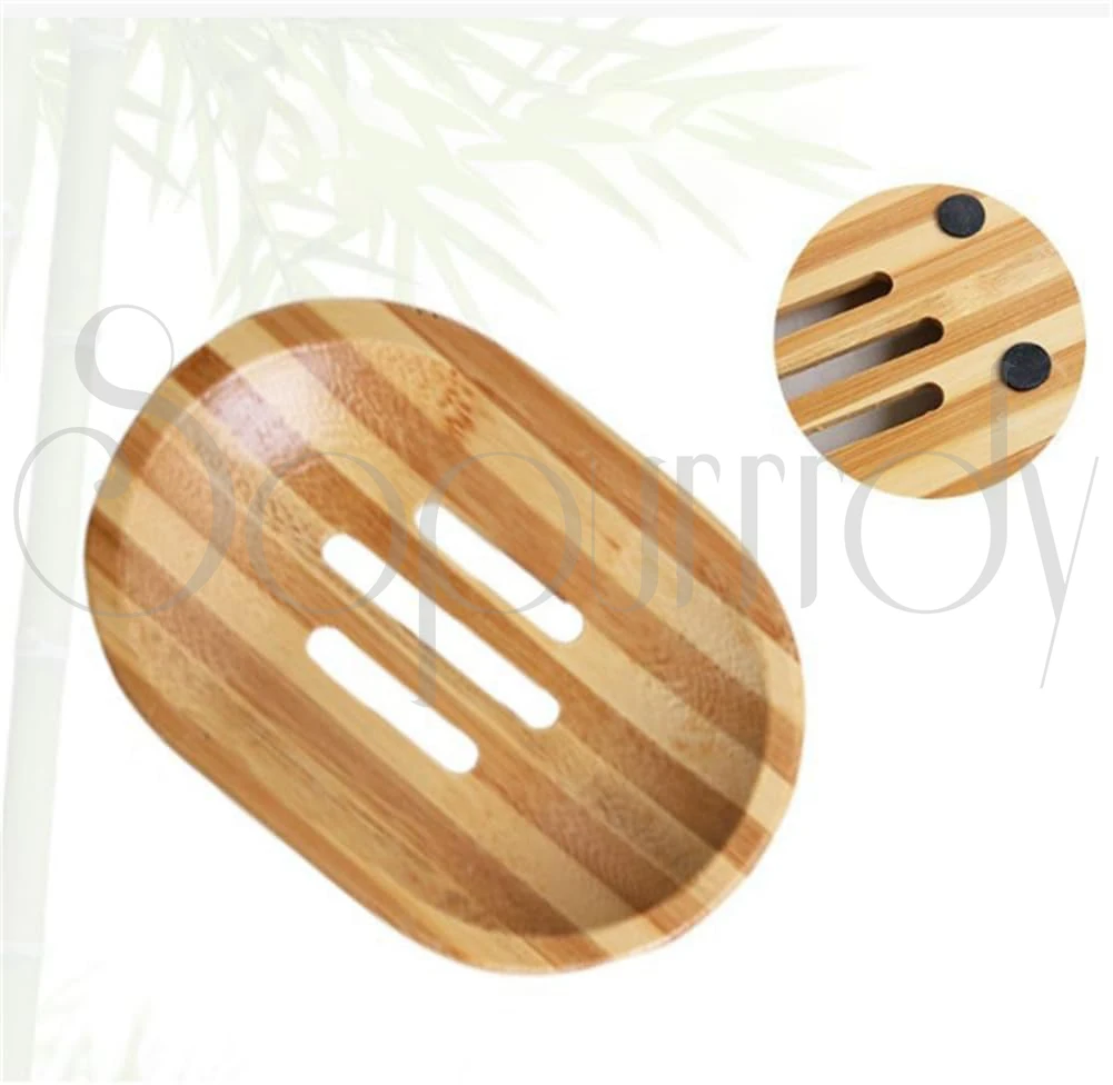 Custom Engraved Logo Printed Eco Friendly Biodegradable Natural Organic Bamboo Bathtub Bathroom Soap Tray Holder Dish