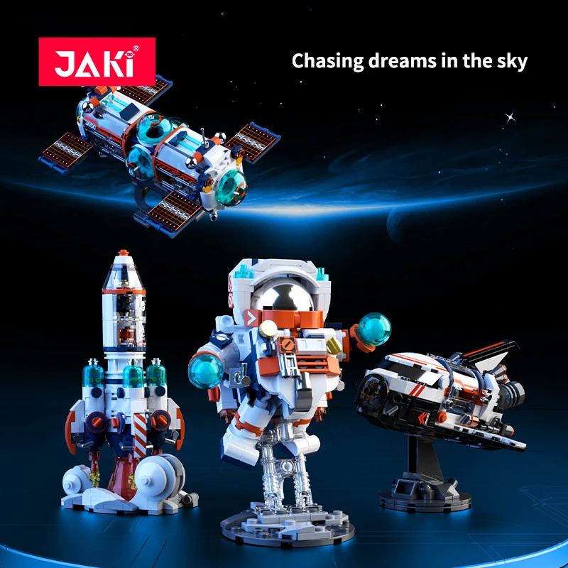 Hot Selling Stem Toys Kids Diy Educational Assembly Building Blocks Aerospace Space Rocket Building Bricks Toy