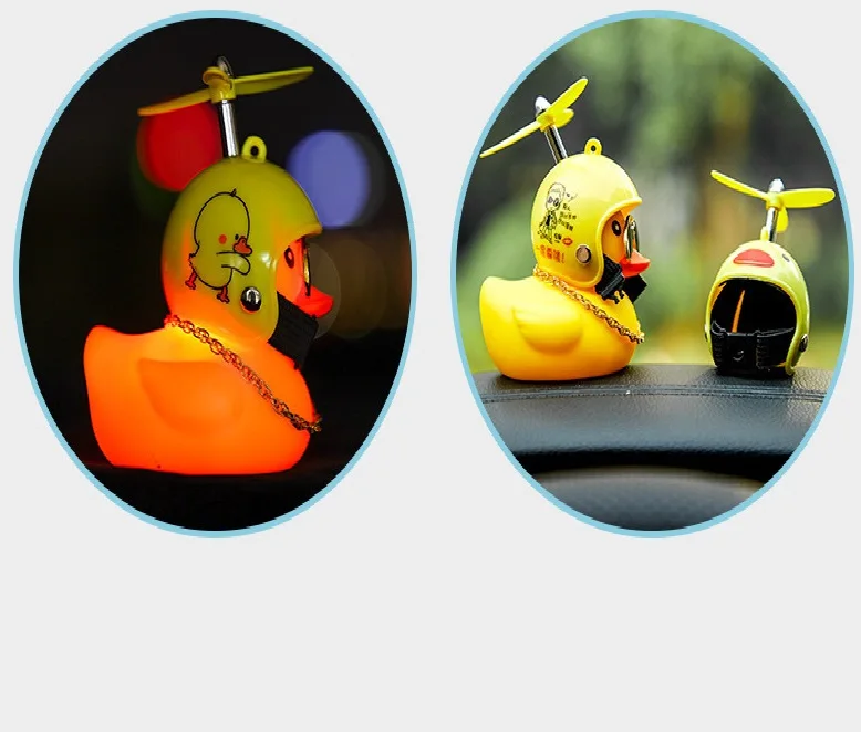 Wholesale Motorcycle Bike Bell Broken Wind Duck Riding Light Cycling Accessories Small Yellow Duck Helmet Child Horn
