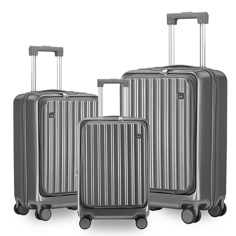 front opening  suitcase  with extension luggage travel bags  sets  for outdoor travel cabin luggage trolley case