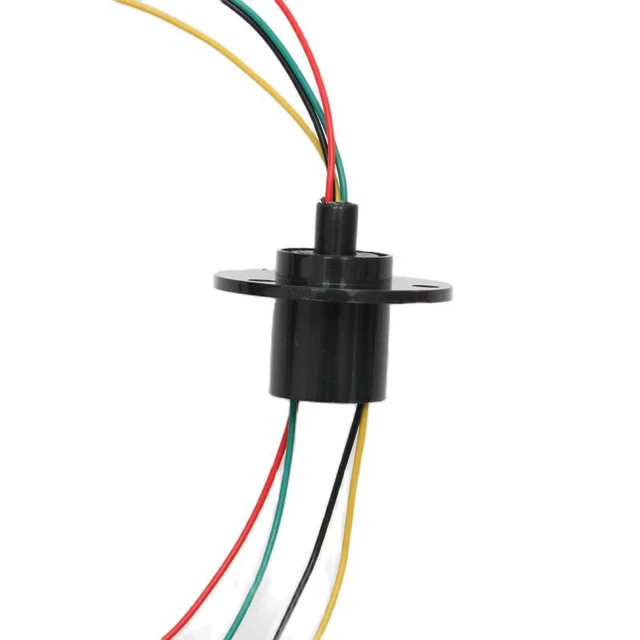 Dia 22mm 2/3/4/6/8/12CH Wires 5A Current Wind Power Slip Ring Conductive Capsule Flange Slipring Rotary Connecting Joint