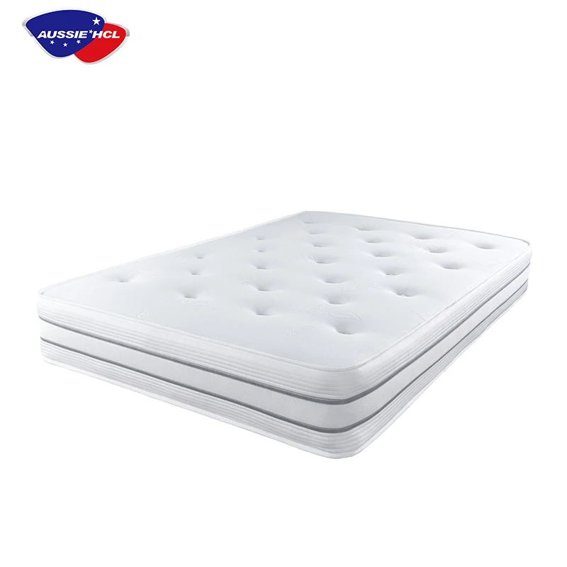 queen size factory price soft foam comfort luxurious wool top layer cool touch hybrid pocket spring mattress