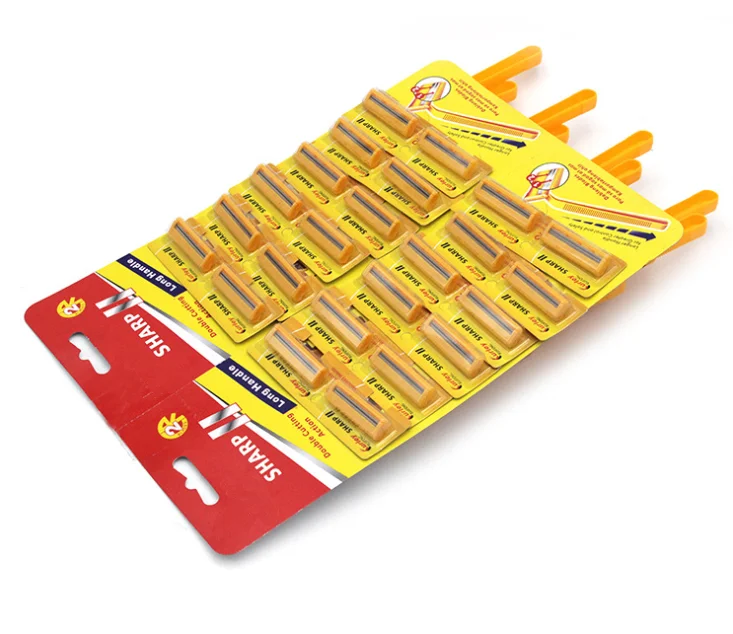 Premium Plastic Handle Razor Double blade Shaving stick Disposable razor