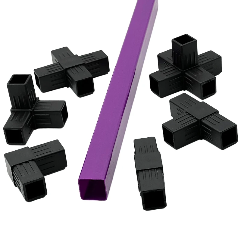 Metal Square Tube Interior Plastic Connector 30Mm Square Tubing Connector For Aluminium Pipe