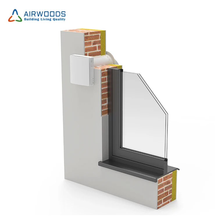 air fresh wireless operation single room erv with 98% efficient ceramic heat exchanger