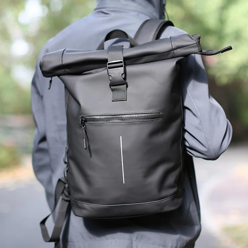 Waterproof Rolltop Rucksack Laptop Backpack Leisure Bag College Day Pack Knapsack Custom Made School Backpack
