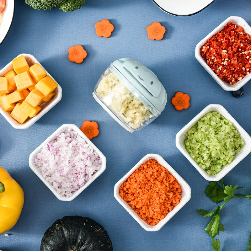 Household Multifunctional Meat Garlic Crusher Large Capacity Crushing Machine Vegetable Grinder Mincer Hand Press Kitchen Gadget