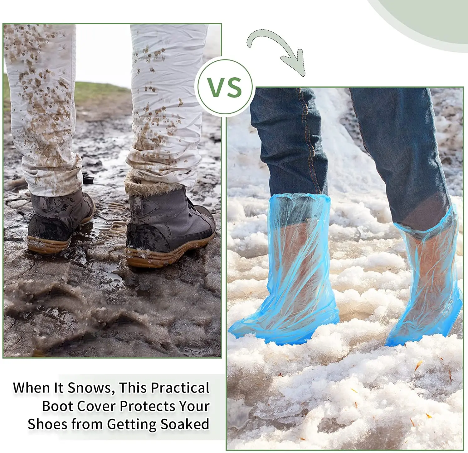 2022 Disposable Boot Covers Plastic Long Waterproof Shoes Cover Over The Knee Shoes Cover for Men Women