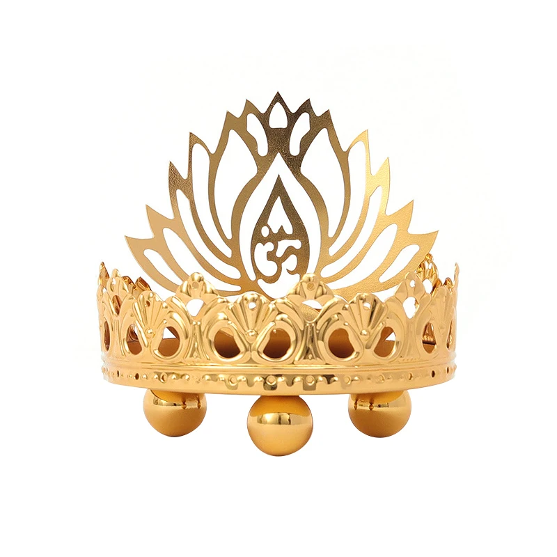 Creative Buddhist oil lamp holder  light and shadow art Household metal gold candle holder for make offerings to Buddha