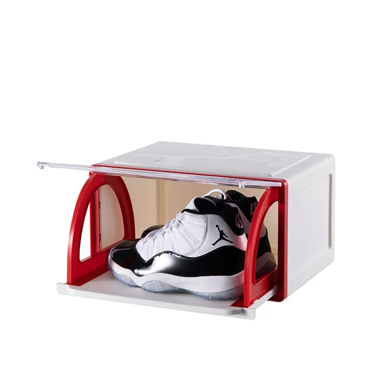 
2021 Amazon hot stackable luxury transparent plastic front open storage shoe boxes 