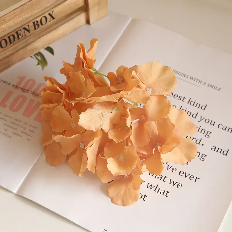 18cm Artificial Silk Flower Heads Bulk Wholesale Large Artificial Hydrangea Flower For Flower Bouquet Wedding Home Decoration