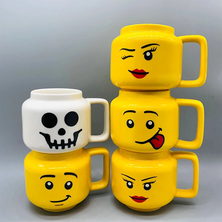 Cute Cartoon Smile Grouting ceramic milk cup Household Coffee Tea Water Cup for Children
