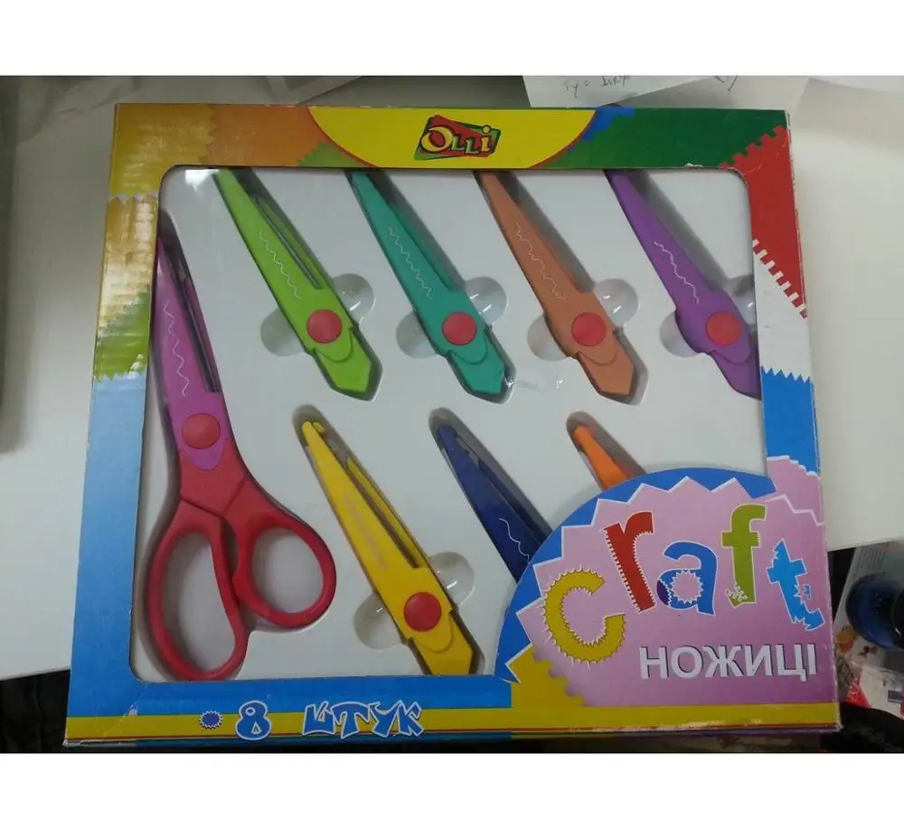 stainless steel student craft paper scissor in plastic material