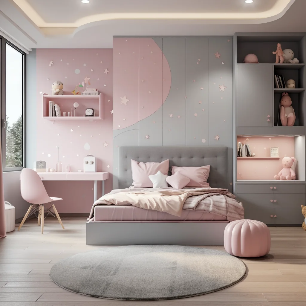 Customized Whole Room AI 3D Rendering Creative Design Furniture Girls Room Extendable Wooden Wardrobe Display Cabinet Products