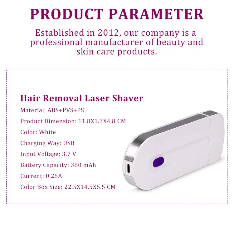 beauty equipment hair cutting portable smooth touch free sensor light safely shaver epilator painless hair removal machine