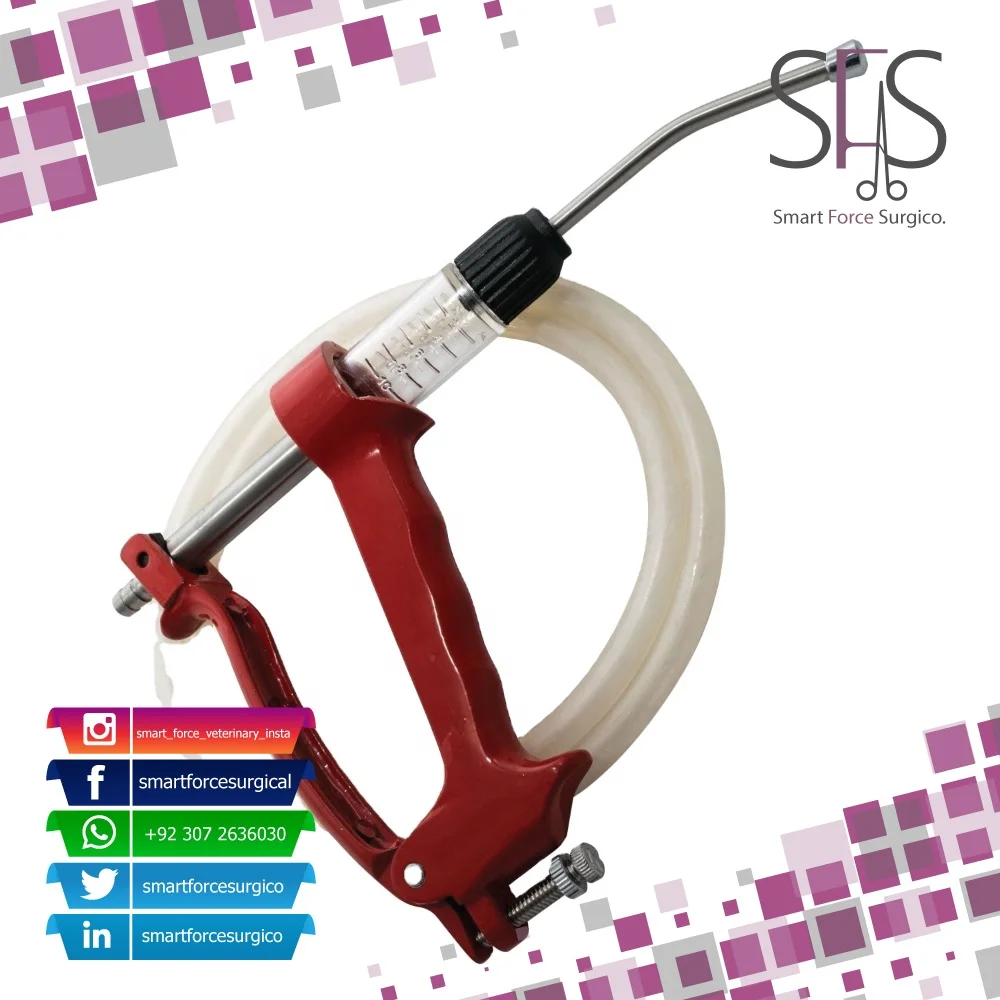 Automatic Drenching Gun Syringe, Veterinary Cattle Vaccine Drencher Premium Quality Instruments for Animals Care