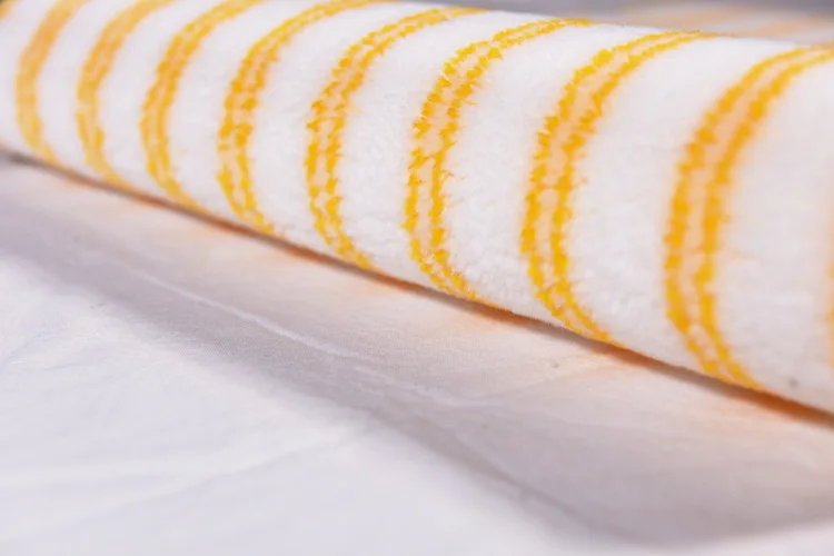 Double yellow stripes polyester/acrylic blended Paint brush roller brush flannelette fabric