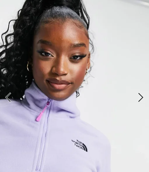 
The Face 100 Glacier 1/4 zip cropped fleece in purple Exclusive at 