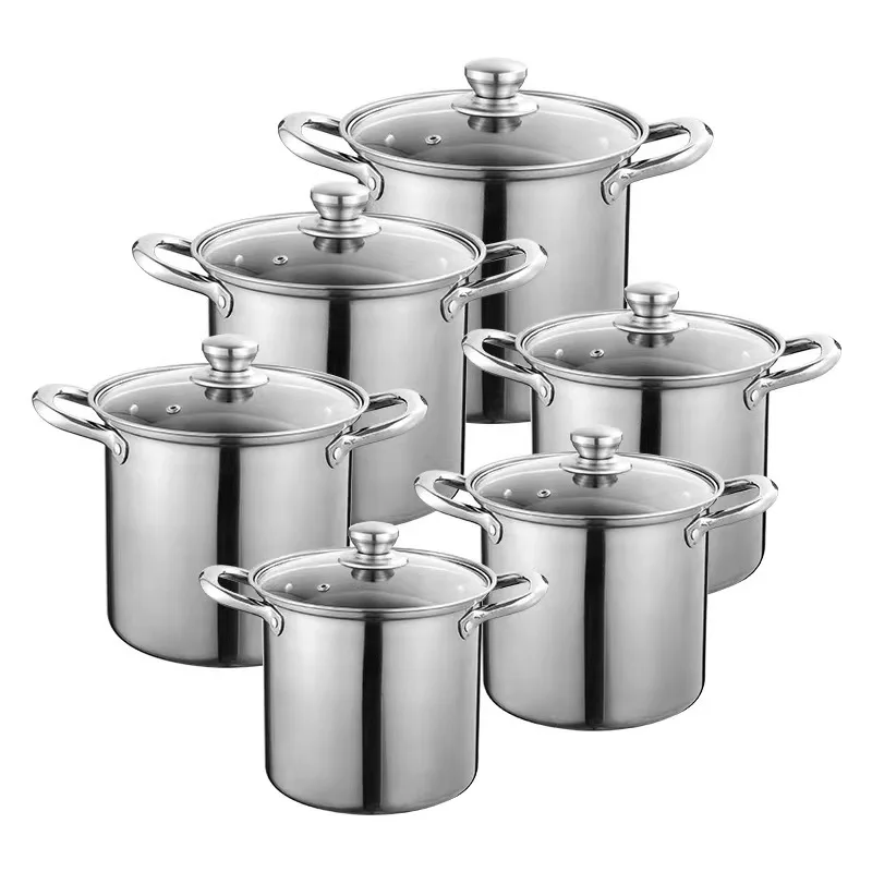 High-Quality Stainless Steel Soup Boiler Durable Hotpot Induction Soup versatile Soup Pot sleek Cooking Pot Set With Lid
