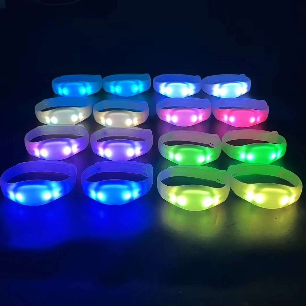 Concert Sound Activated Bracelet 15 Colors Flashing Silicon Led Light Wristband Bracelet For Party