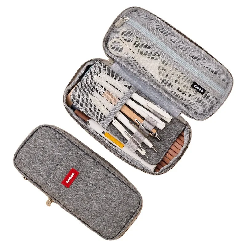 Office College School Large Storage High Capacity Pouch Holder Box Big Capacity Men Pencil Pen Case Bag