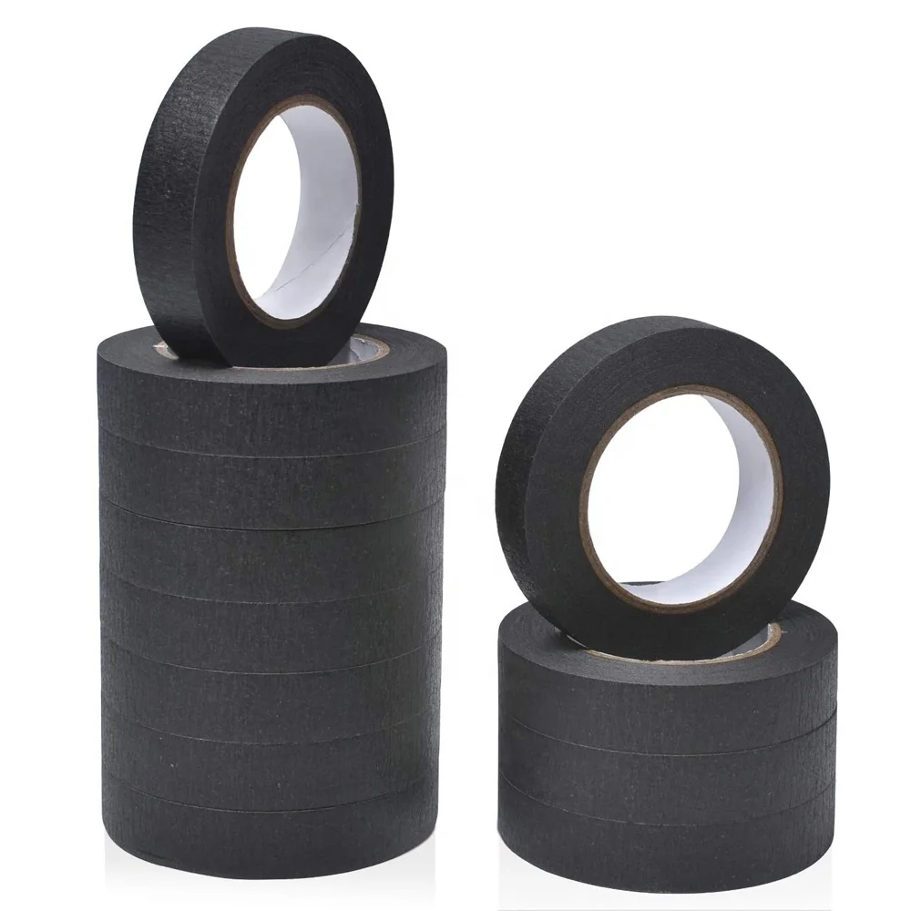 Custom Logo OEM Black Painters Paper Tape Easy Removal Trim Edge Finishing Decorative Marking Masking Tape