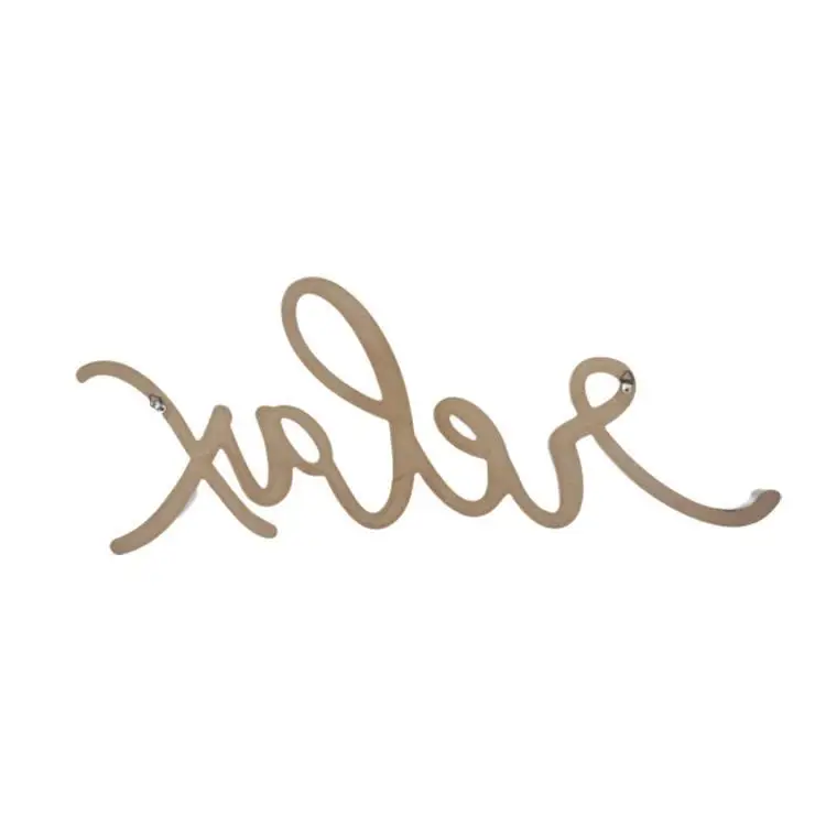 
Custom Printed Logo Exquisite Hanging Relax Letters Plank Plaque Cut out Wall Decor Wood Sign 