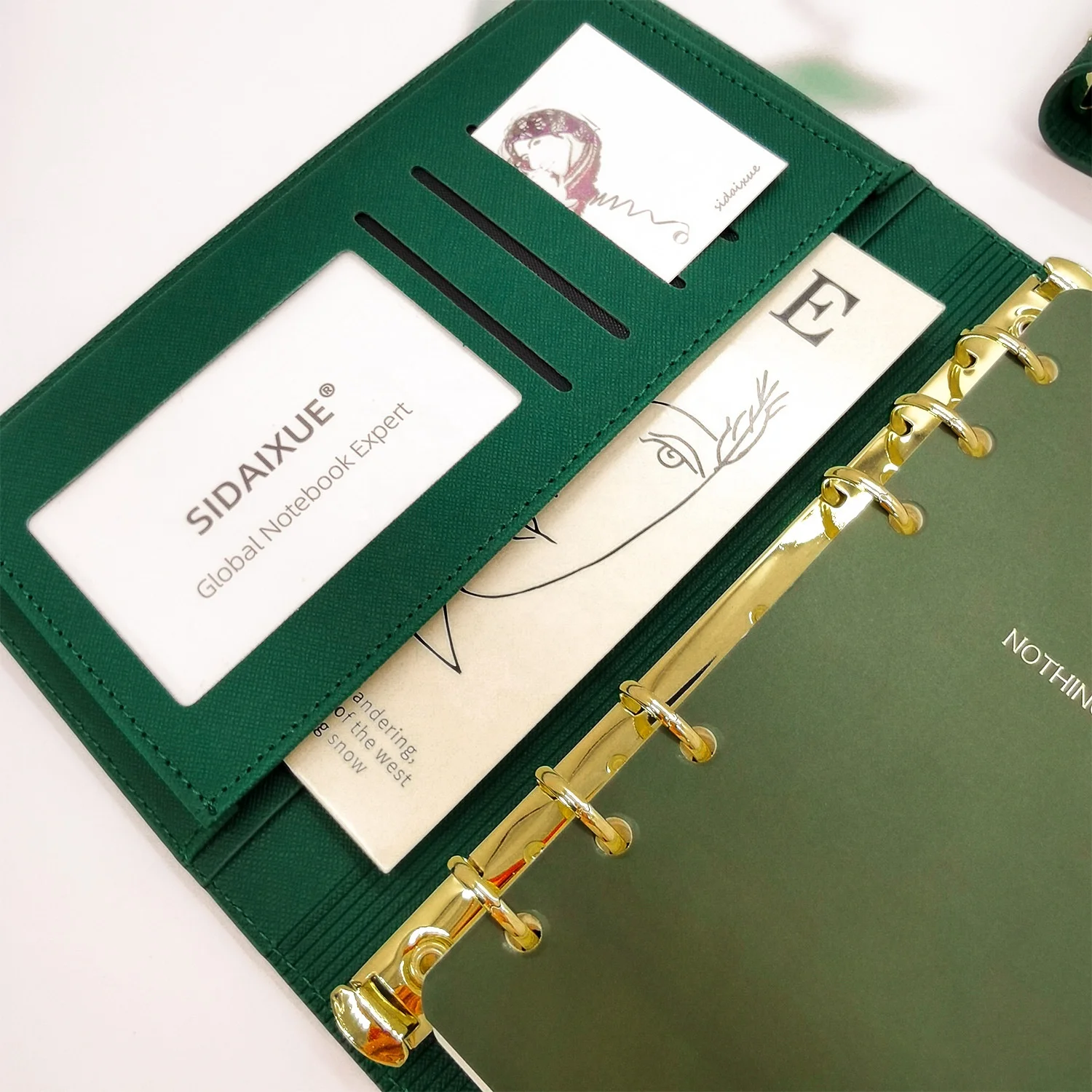 Customized A5 Luxury Loose-leaf Journal Refillable Leather Notebook Notepad Gift Set 2024 Planner 6 Ring Binder Diary With Pen