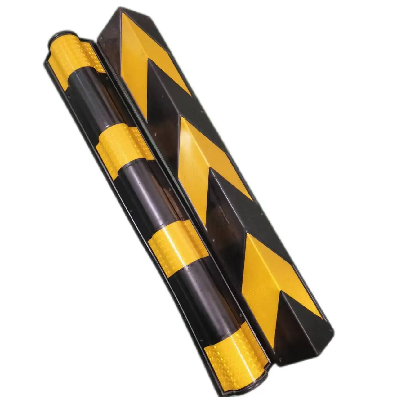 Premium Quality Heavy Duty Rubber Corner Wall Protector Column Corner Guard Parking Lot Safety Reflective Wall Protector