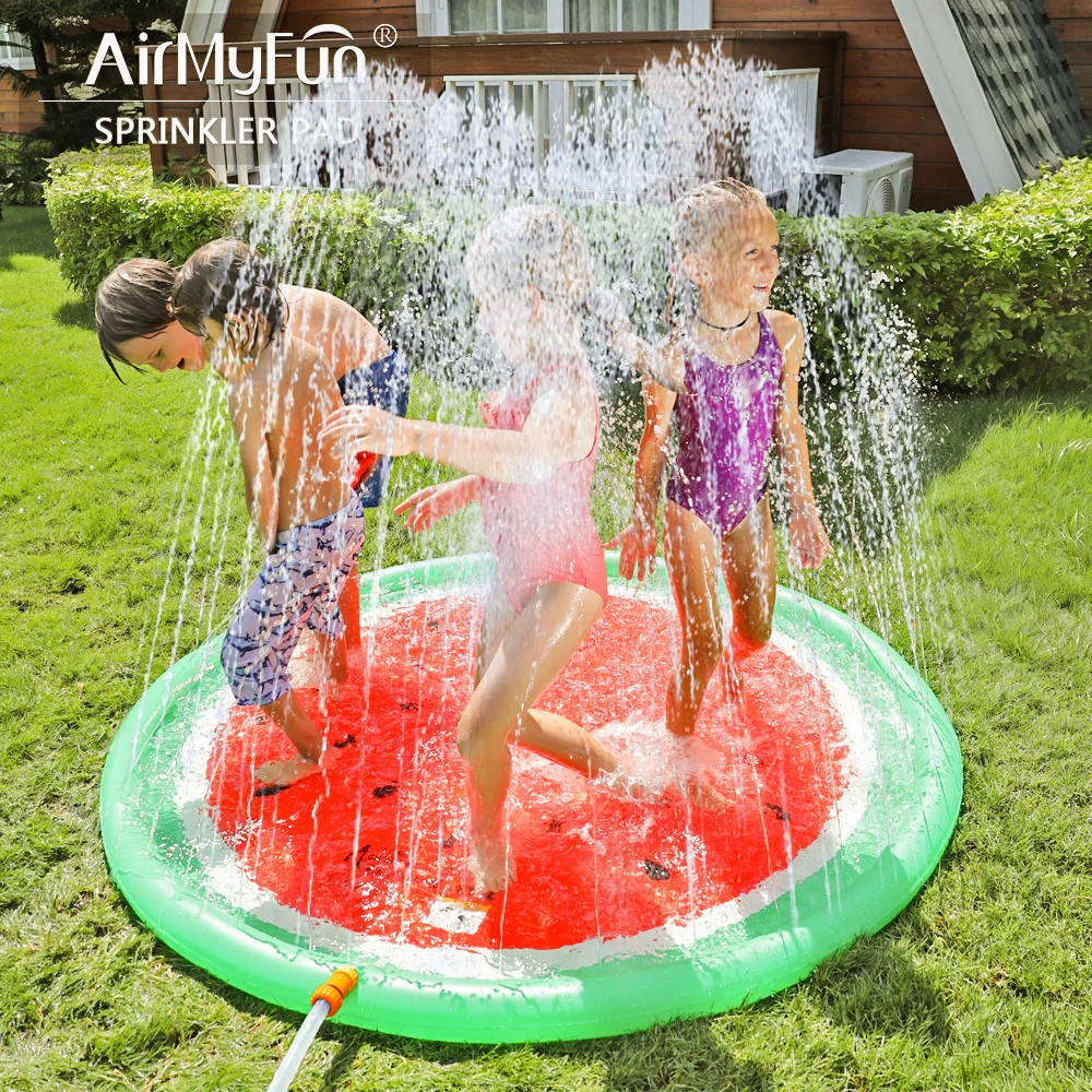 Big Watermelon Sprinkler Pool Non-Slip Splash Pad Inflatable Wading Pool Summer Water Toy Play Mat