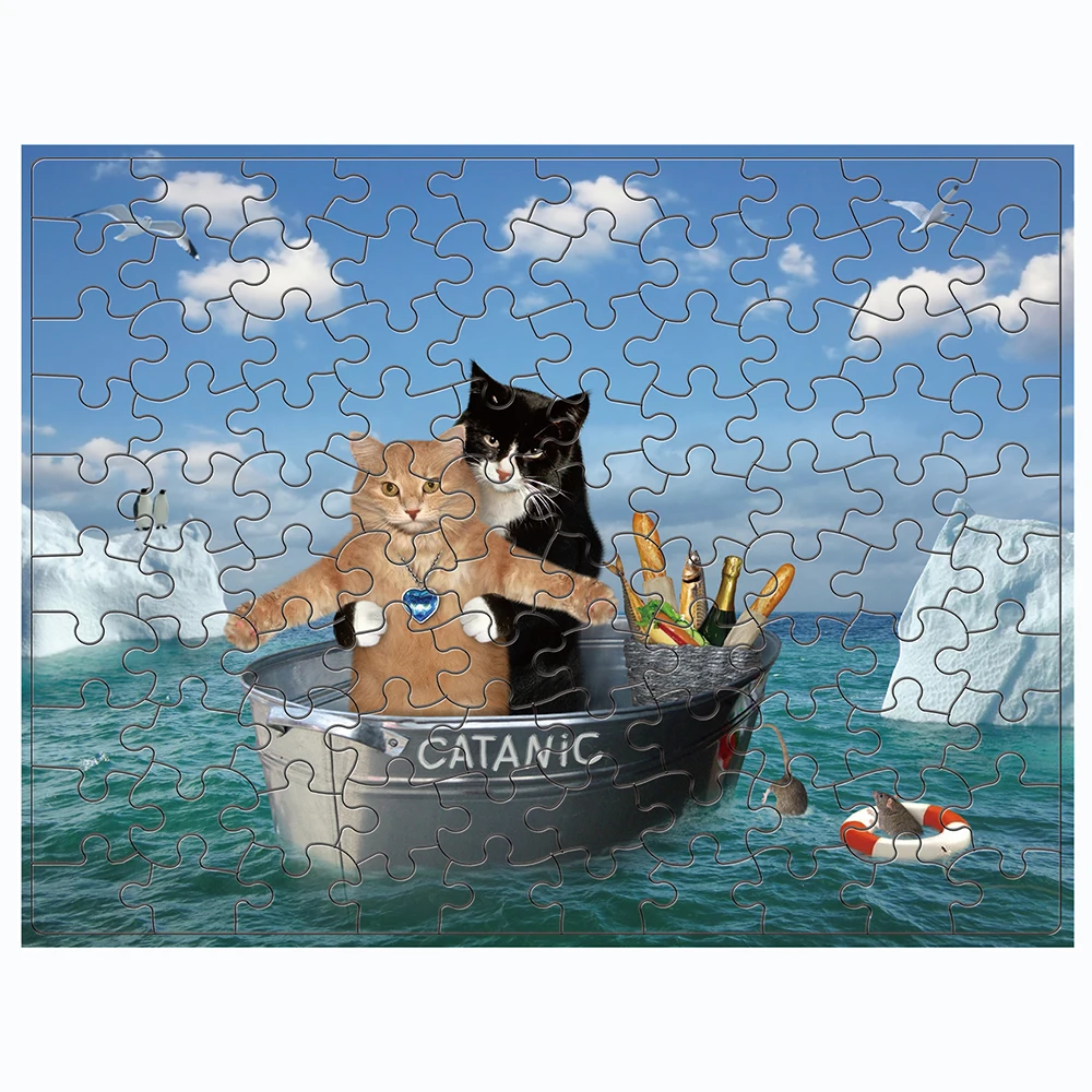 100 Piece Puzzle Games Cutting Machine Custom printable Adult Jigsaw Puzzle With Color Box For Free Entertainment Toys