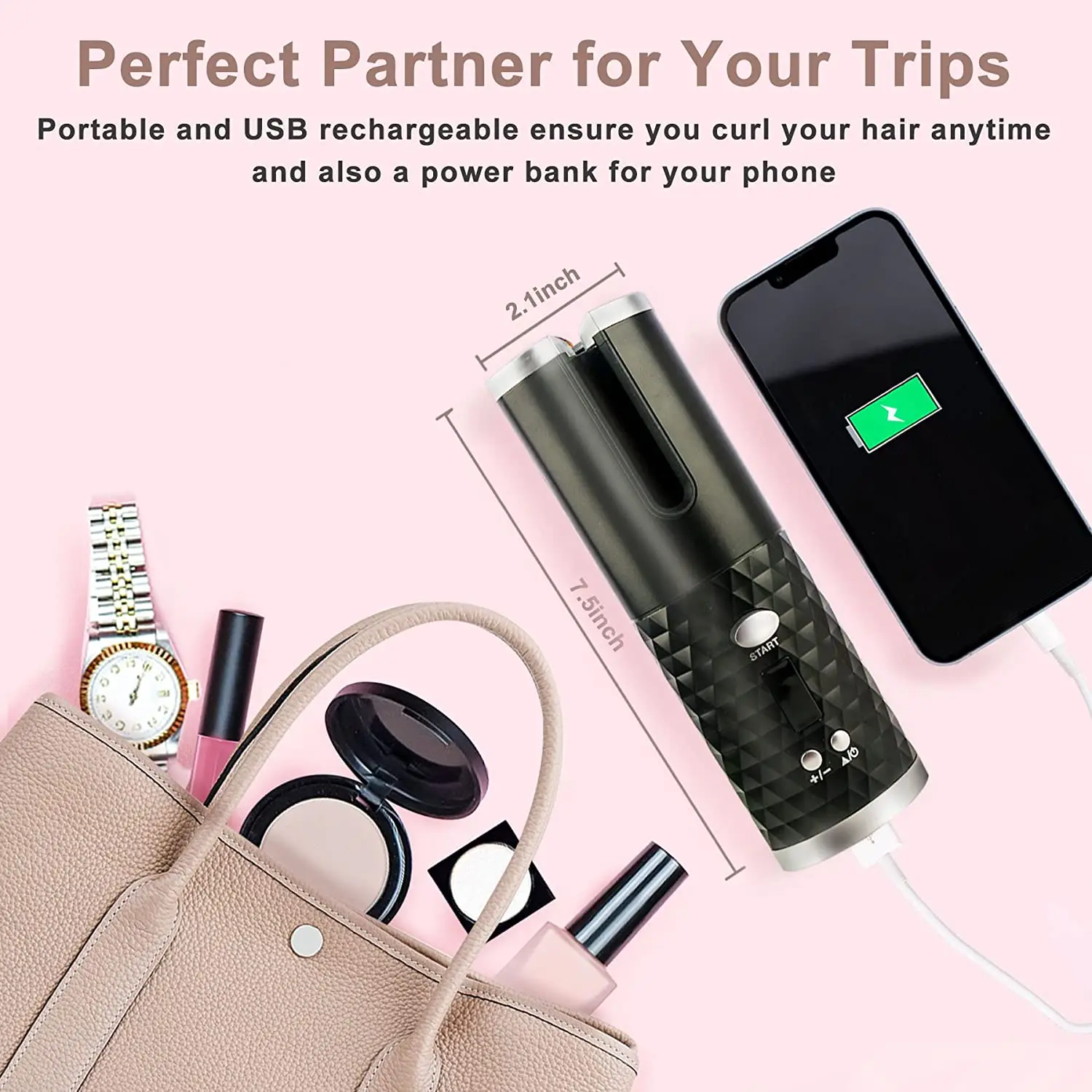Wavy Waver Wireless Automatic Infrared Spiral Cordless Auto Iconic 360 Rotating Professional Battery Operated Hair Curler Hair