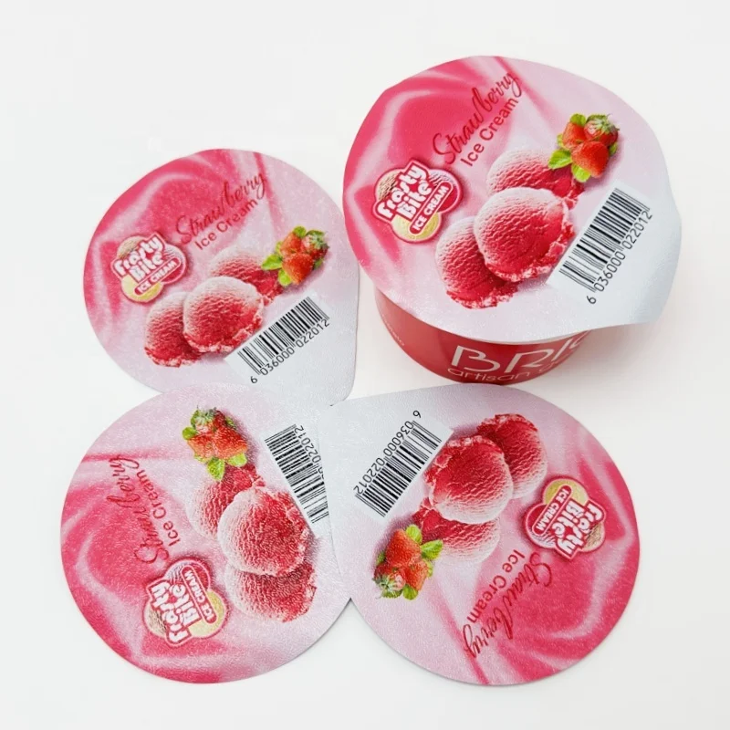 Heart Shaped Aluminum Seal Lid Heat Sealing Printed For Cup Foil Sealing Disposable Foil