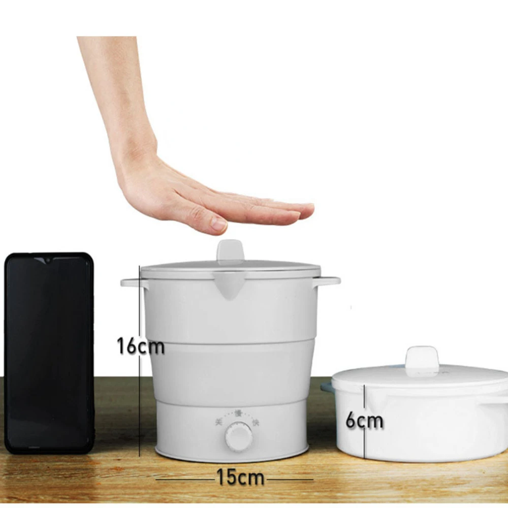 Silicone Folding Electric Cooking Pot Travel Portable Compressible Kettle Student Mini Noodle Cooking Folding Small Hot Pot