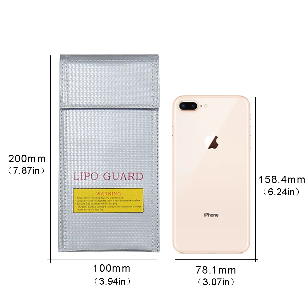 Lithium Battery Safety Bag  RC Battery Fireproof Explosion-proof Bag 10*20 CM Rechargeable Lipo Battery Safe Bag